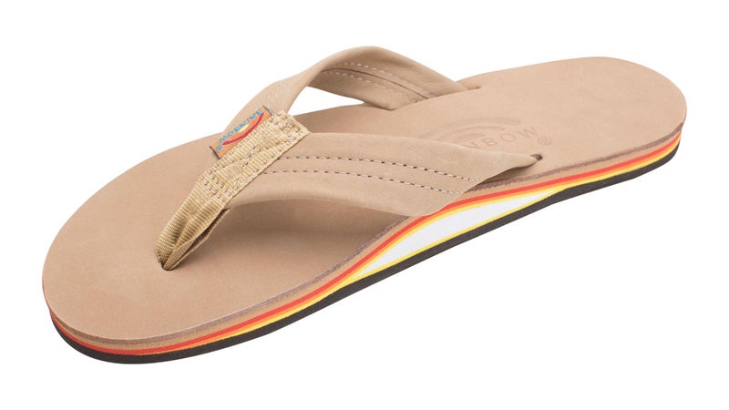 Rainbow Sandals Women's Single Layer Premier Leather Sandal, Sierra Brown/Rainbow, Ladies Large / 7.5-8.5 B(M) US - Image 1